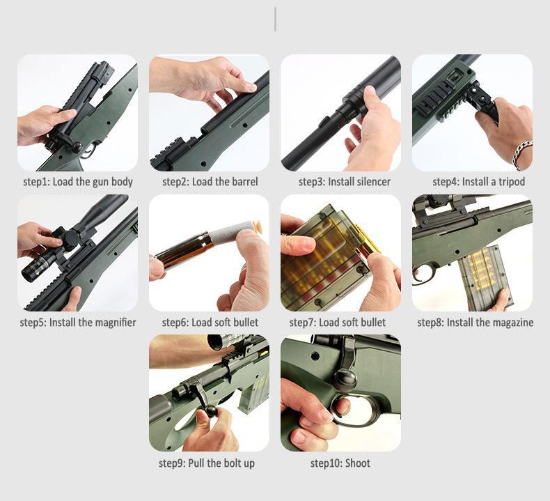 Sniper Rifle AWM Sofe Bullet Large Toy Gun