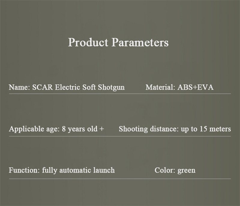 Assault Rifle SCAR Electric Soft Bullet Toy Gun