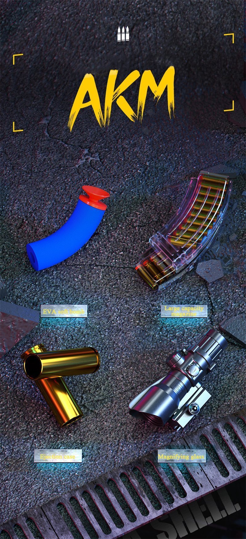 Asiimov-AKM Manual Soft Bullet Toy Gun