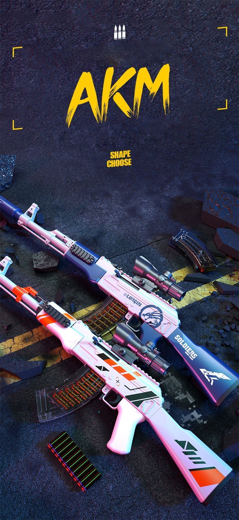 Asiimov-AKM Manual Soft Bullet Toy Gun