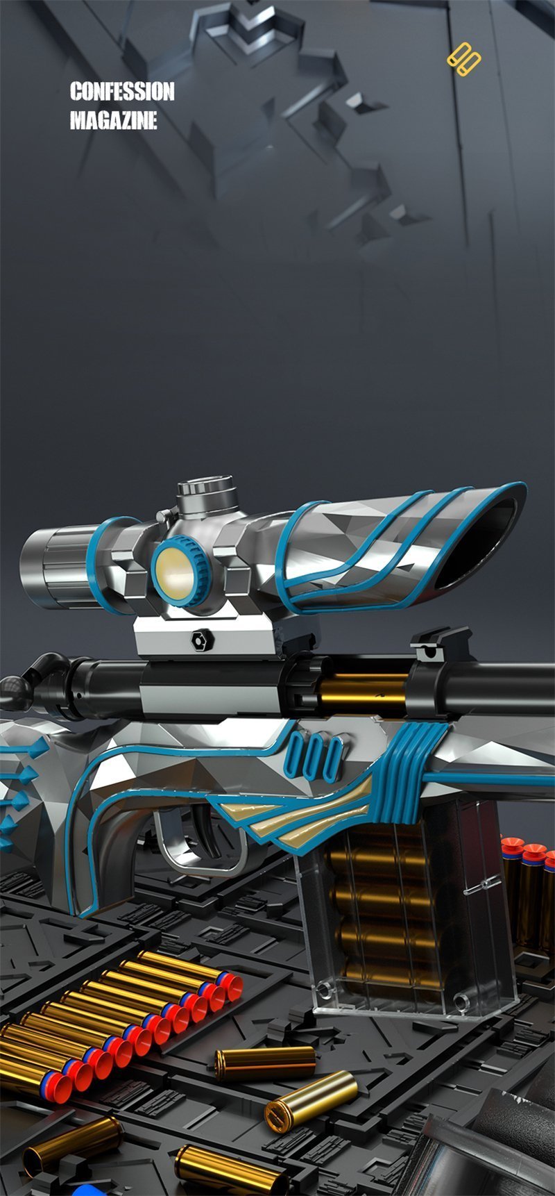 Green AWM Throw Shell Sniper Rifle Toy Gun